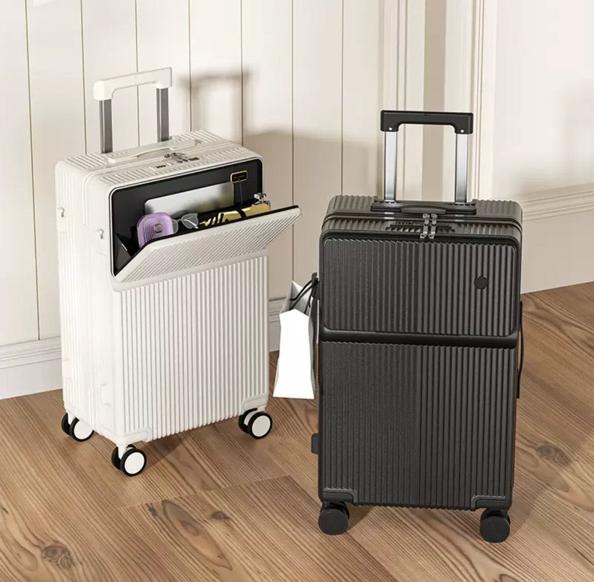 Multi-Function Smart Travel Luggage set (20/24/26”) with USB Charging & Phone Stand