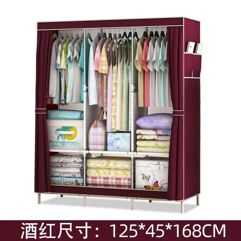 Portable Foldable Fabric Wardrobe Closet (125x45x168cm)