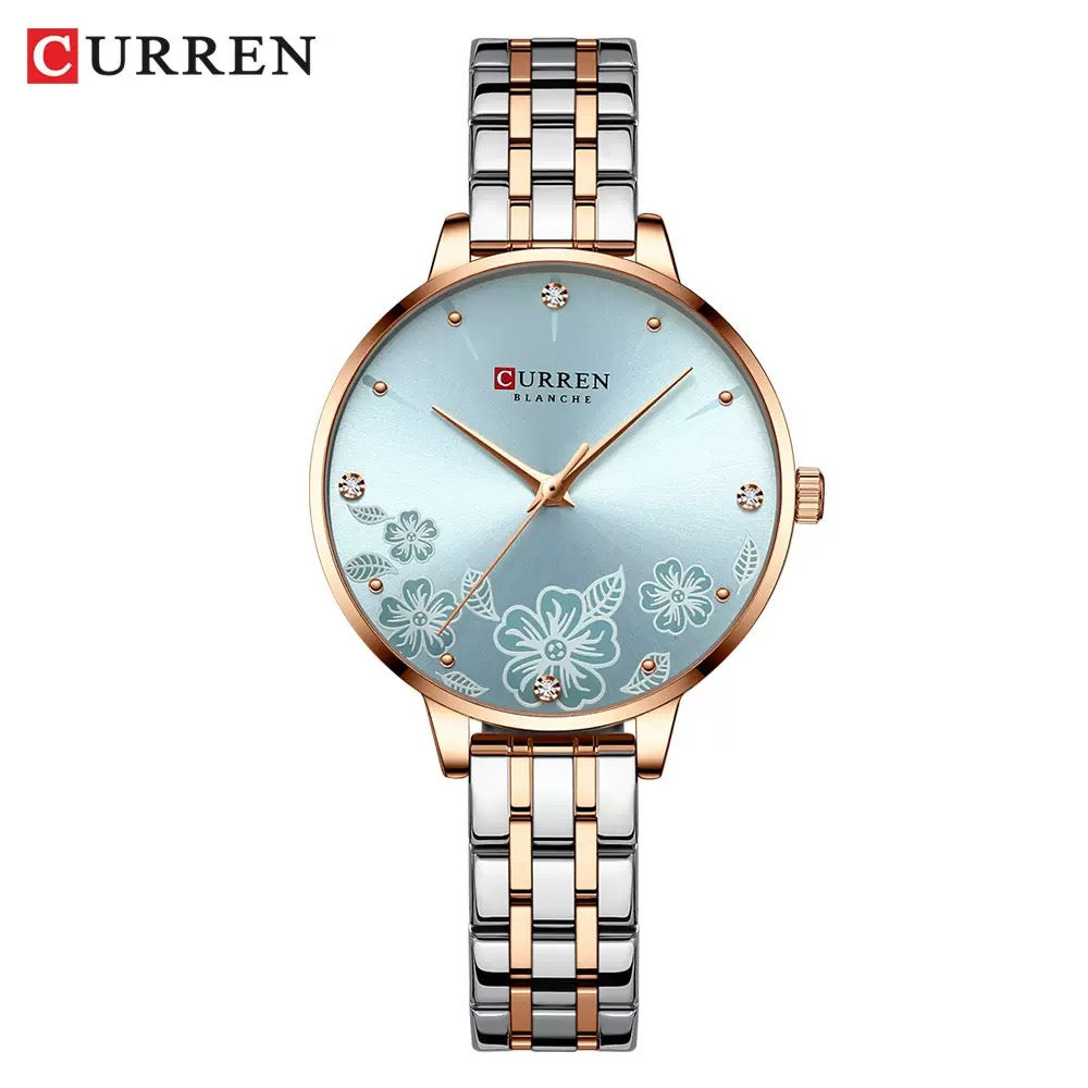 CURREN Blanche Women’s Floral Luxury Bracelet Watch (Comes Boxed)