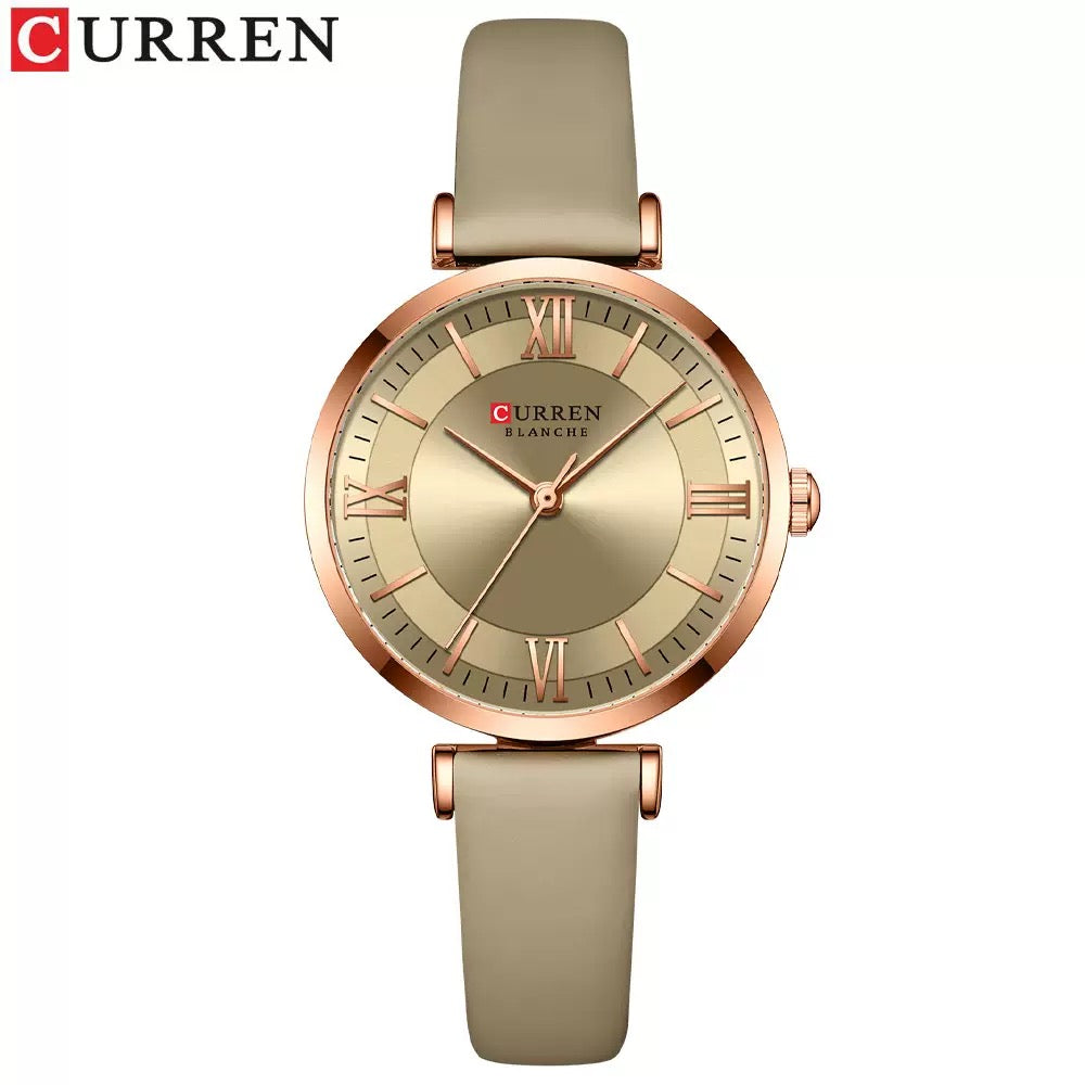 CURREN Women’s Minimalist Roman Dial Leather Watch (Comes Boxed)