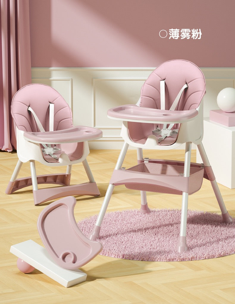Foldable Baby High Chair with Detachable Tray & Safety Belt