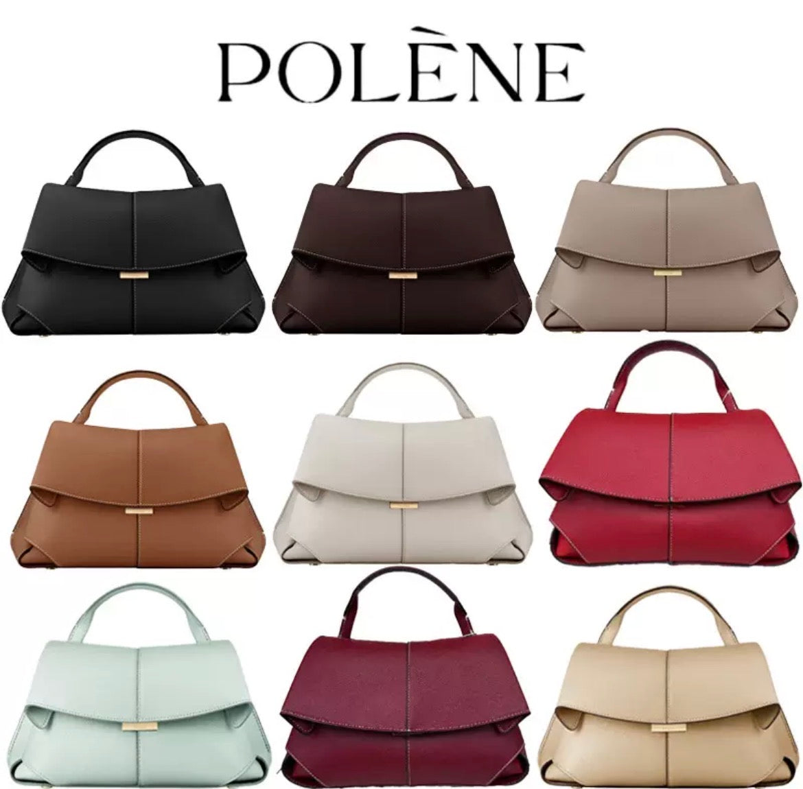 Polène-Inspired Mini Top Handle Leather Handbag (Elegant Flap Design)