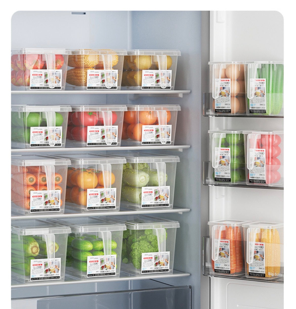 9 Piece Set Plastic Storage Containers-Refrigerator Organizer Boxes