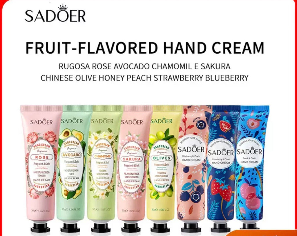SADOER Botanical Hand Cream Set (Pack of 12 Tubes × 30g) – Mixed Scents Deep Moisturizing Hand Care