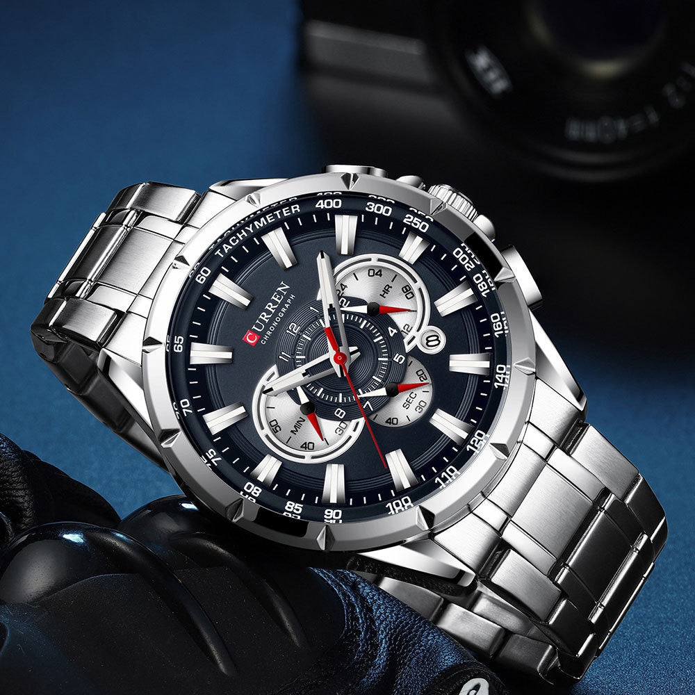 CURREN Luxury Chronograph Stainless Steel Watch (Comes Boxed)