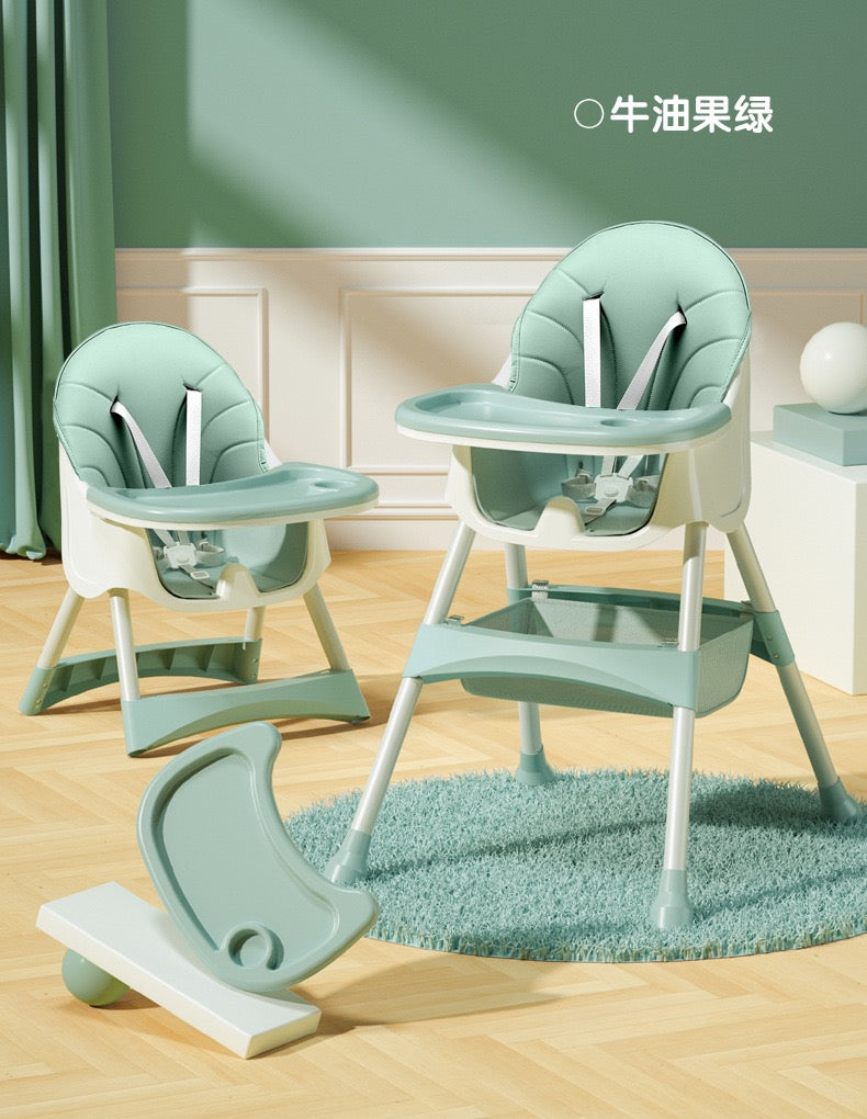 Foldable Baby High Chair with Detachable Tray & Safety Belt