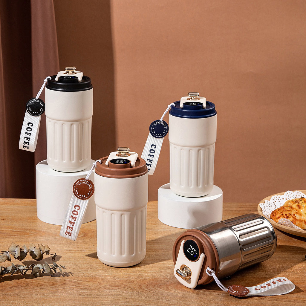 Smart Temperature Display Stainless Steel Coffee Mug (450ml)