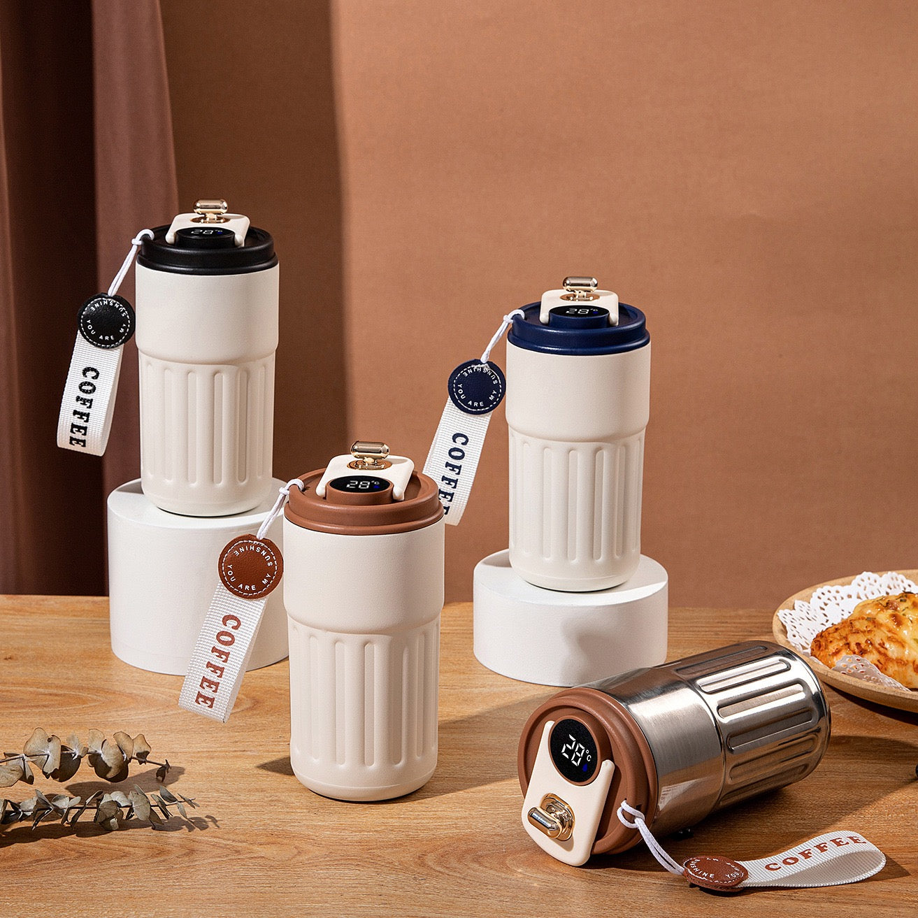 Smart Temperature Display Stainless Steel Coffee Mug (450ml)