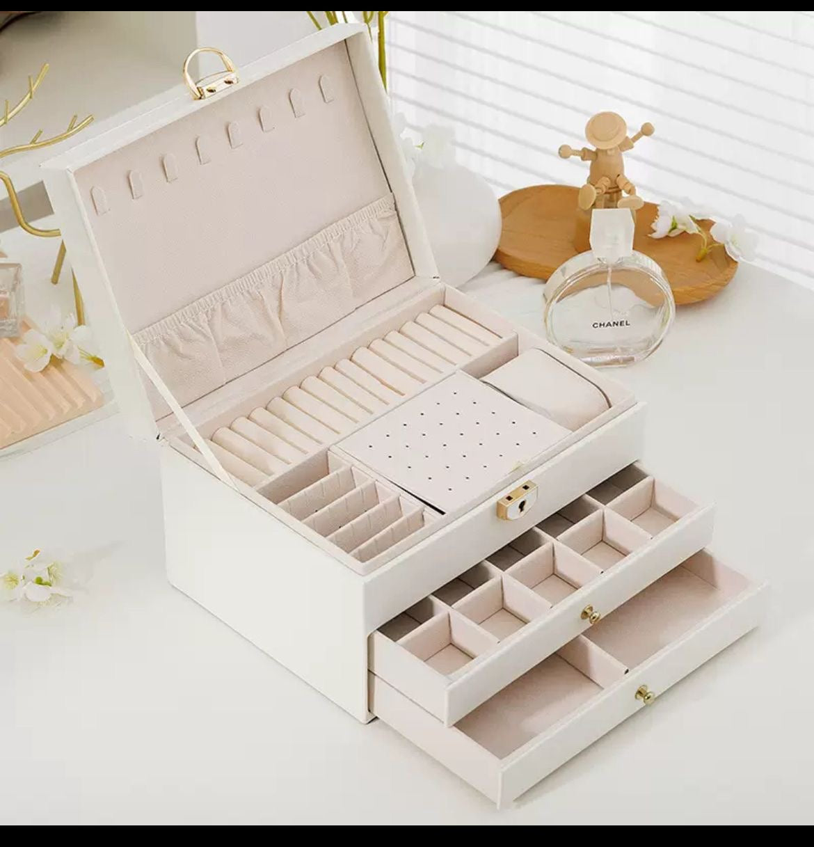 Multi-Layer Jewelry Storage Box with Drawers