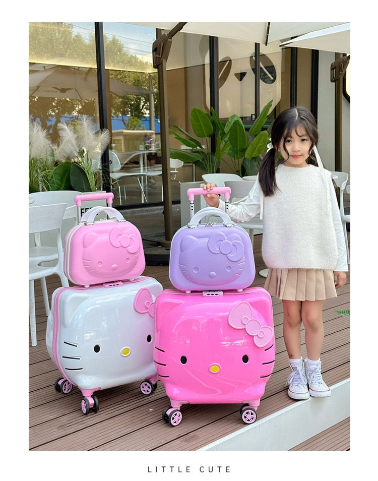 Kids Hard-Shell Trolley Luggage Set (12/18”inches)