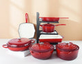 Premium 7-Piece Enameled Cast Iron Cookware Pot Set