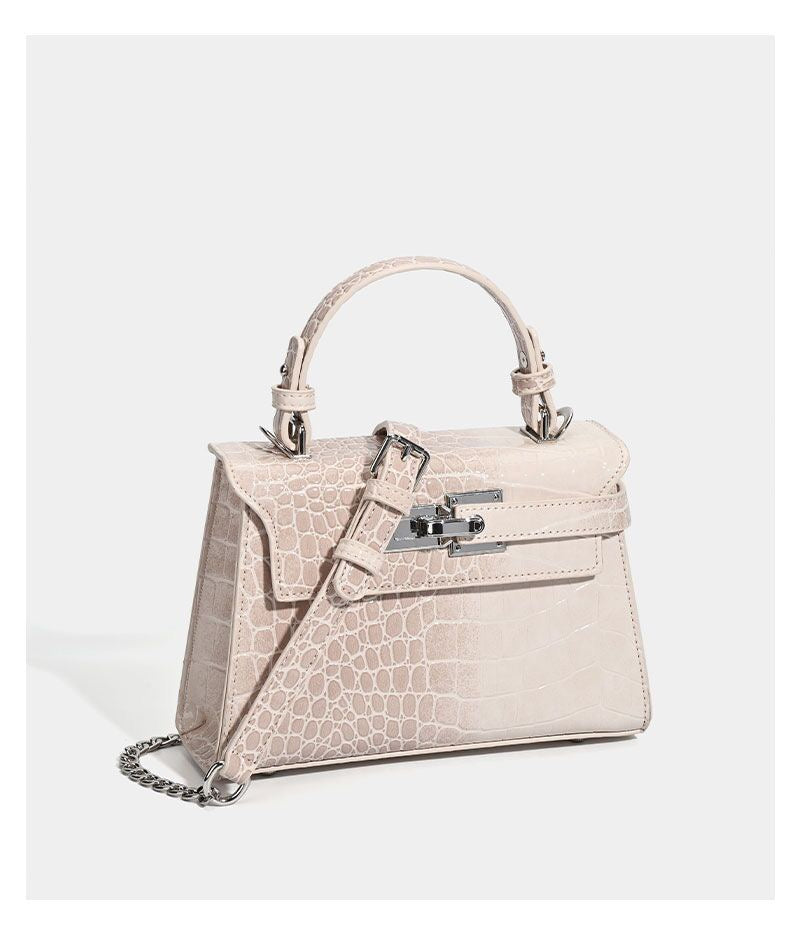 Mini Crocodile-Pattern Top Handle Handbag
