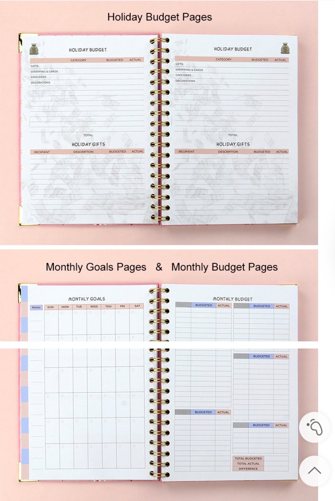 Hardcover Budget & Finance Planner Notebook
