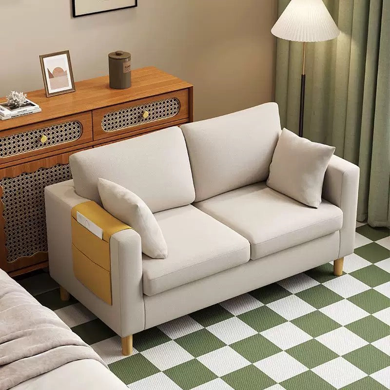 Modern Compact Fabric Sofa with Storage pockets