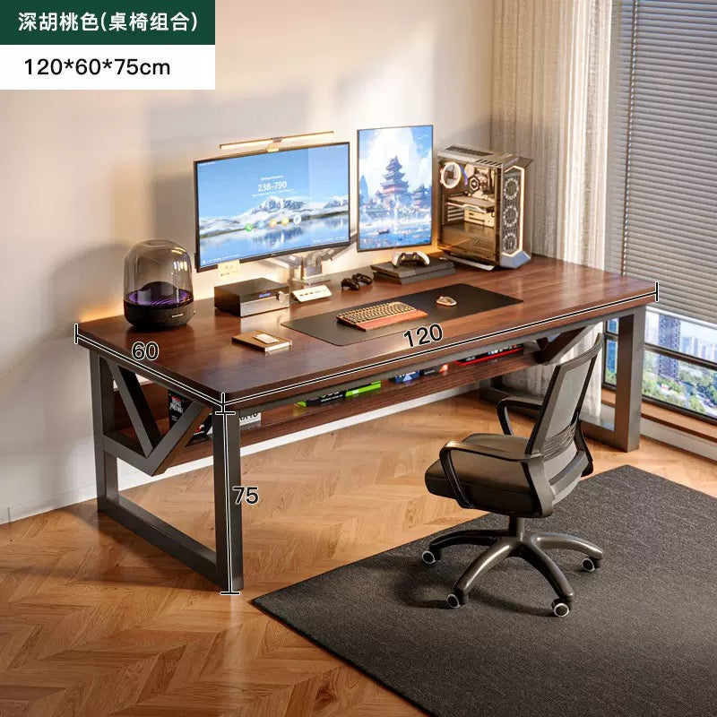 Modern Gaming/Office Desk Set with Ergonomic Chair – 120×60cm