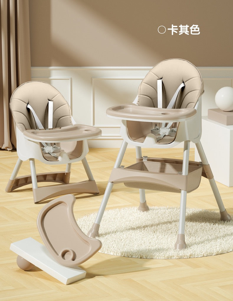 Foldable Baby High Chair with Detachable Tray & Safety Belt