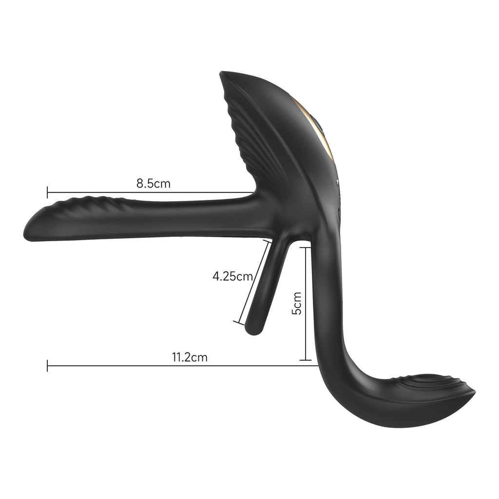 4-in-1 Vibrating Cock Ring Vibrator- Testicles Massager/Penis Ring/G Spot/Clit Stimulator (App + Remote Control)