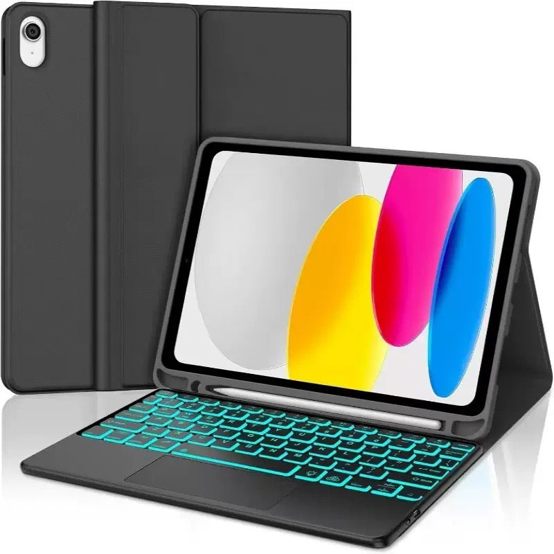 7-Color Backlit Bluetooth Keyboard Case with Touchpad for iPad