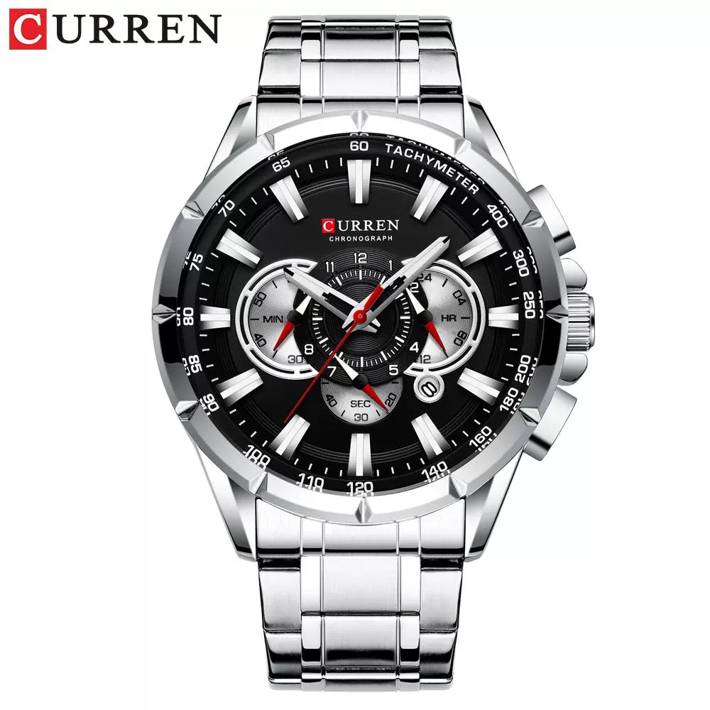CURREN Luxury Chronograph Stainless Steel Watch (Comes Boxed)