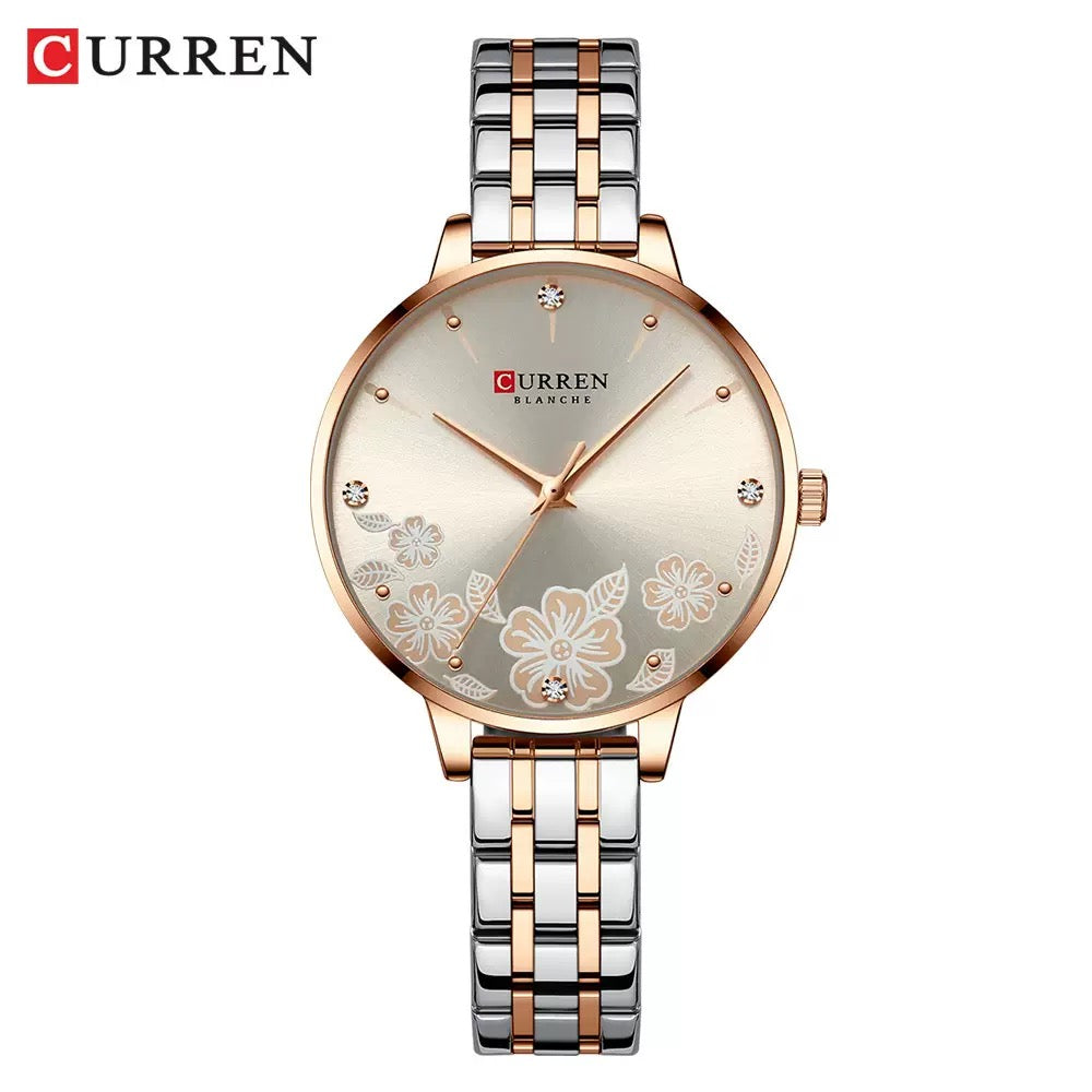 CURREN Blanche Women’s Floral Luxury Bracelet Watch (Comes Boxed)