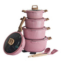 DONNOR Premium Granite Non-Stick Cookware Set with Wooden Handles (15-piece Pot set)