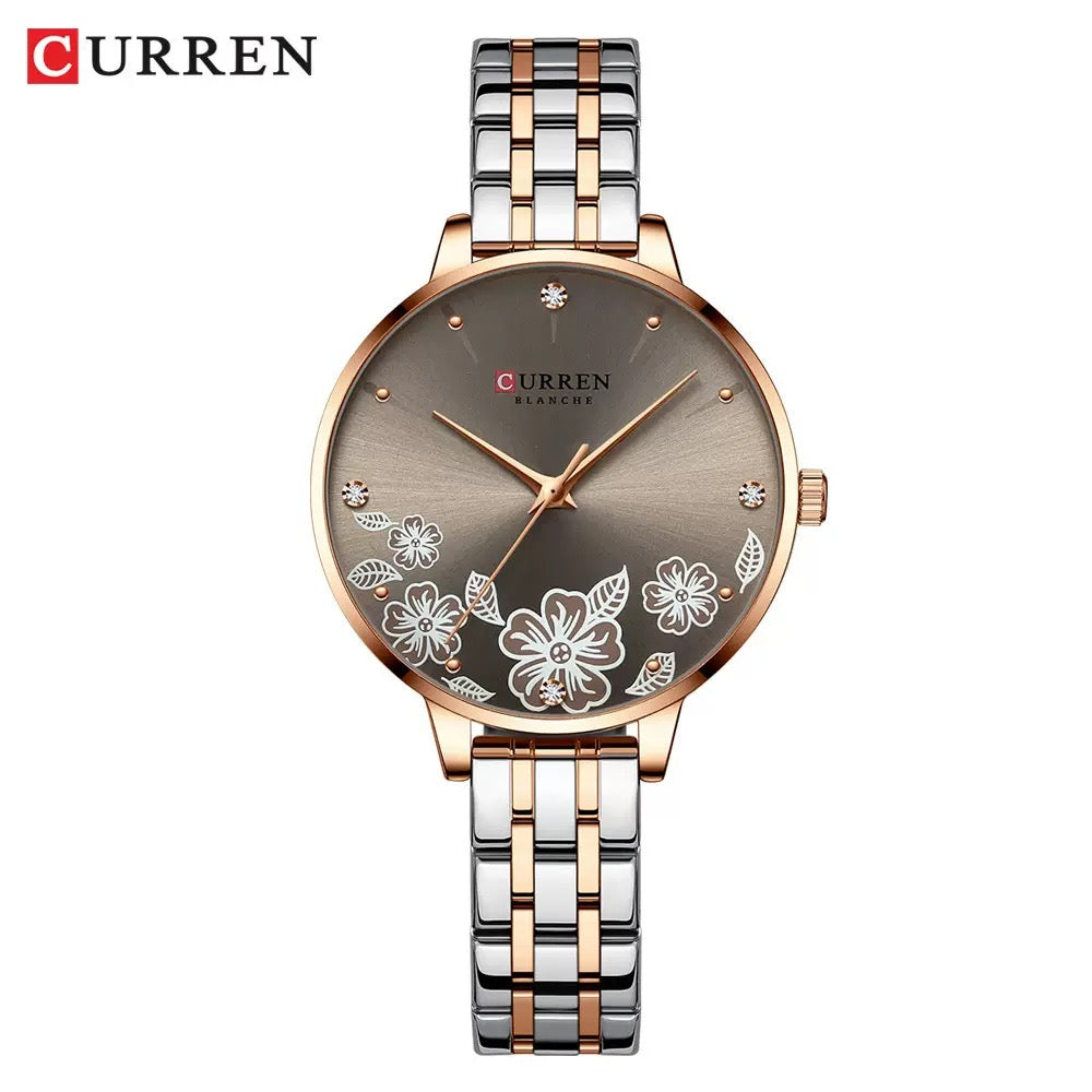 CURREN Blanche Women’s Floral Luxury Bracelet Watch (Comes Boxed)
