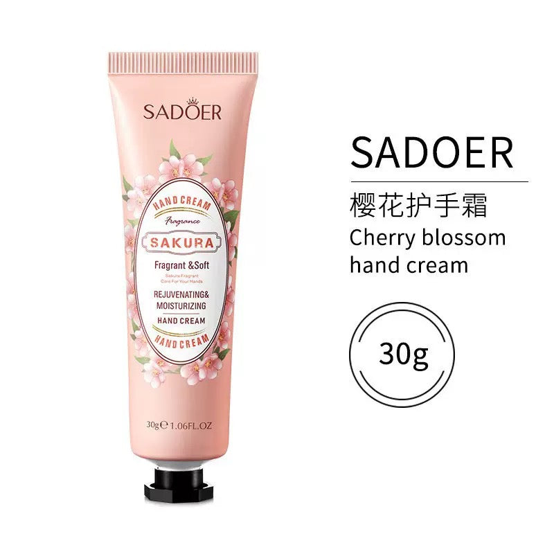 SADOER Botanical Hand Cream Set (Pack of 12 Tubes × 30g) – Mixed Scents Deep Moisturizing Hand Care