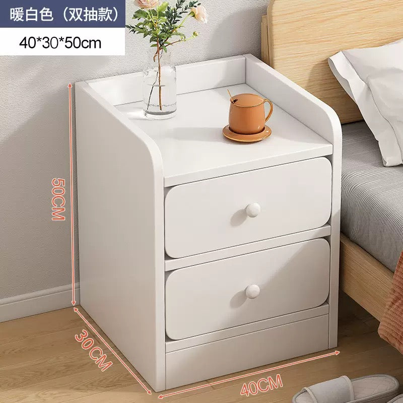 Modern Bedside Table / Nightstand with Storage Drawers – MDF Wooden Cabinet