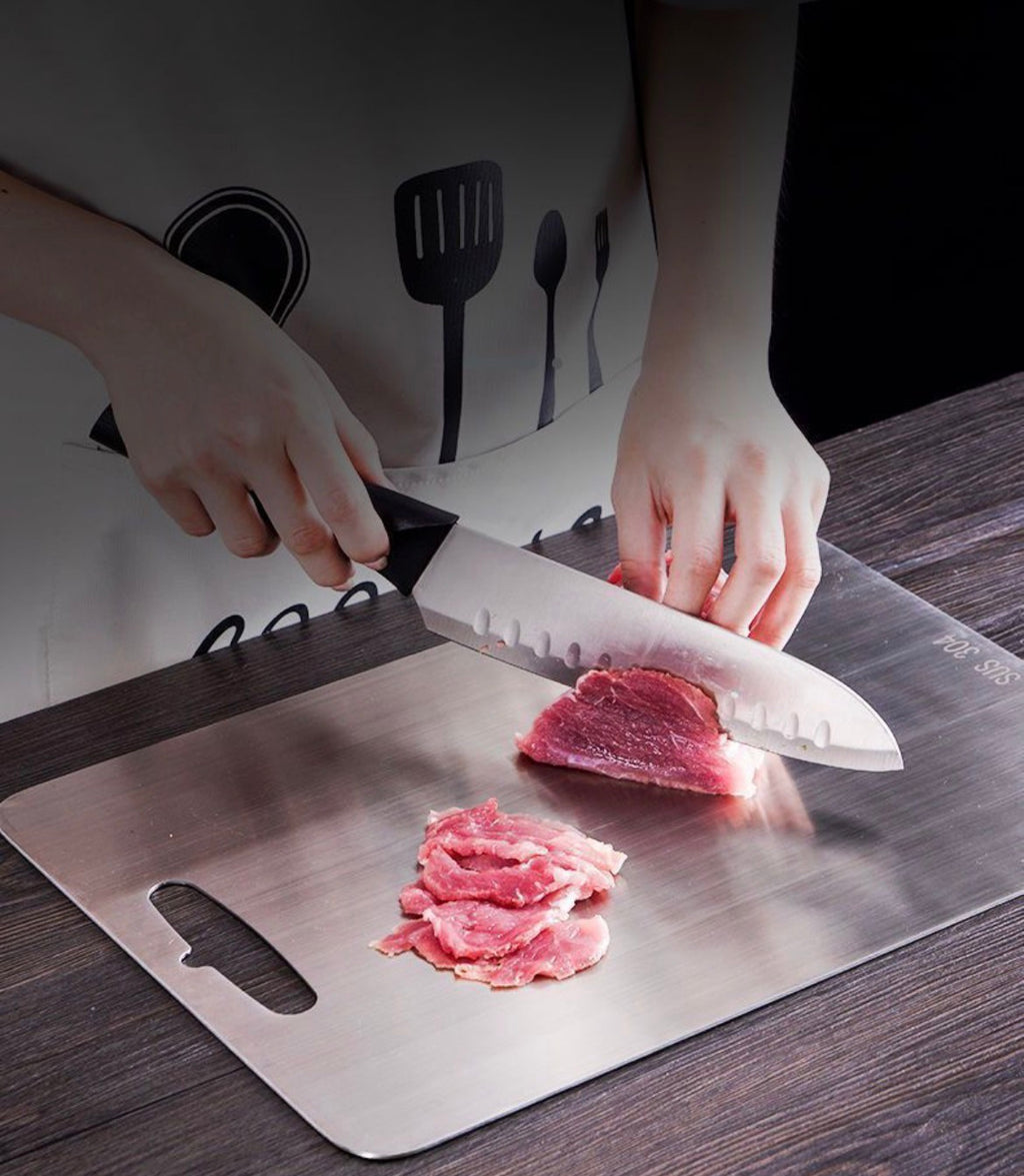 3-Piece Stainless Steel Cutting Board Set (34×23cm, 39×28cm & 46×30cm)