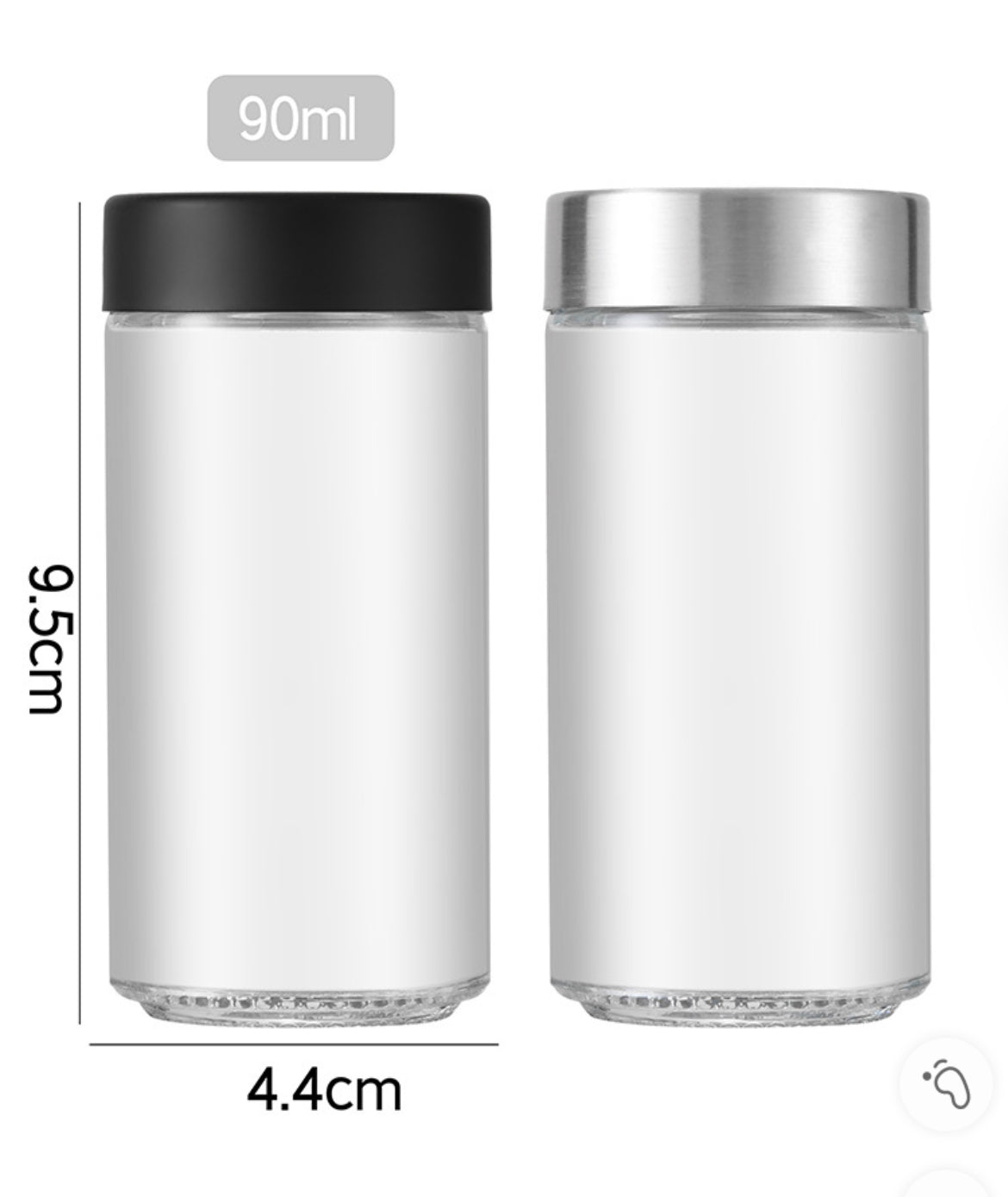 🧂 Glass Spice Jar Set (90ml)