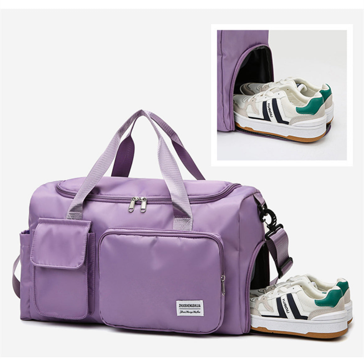 Large Capacity Travel & Gym Duffel Bag with Shoe Compartment