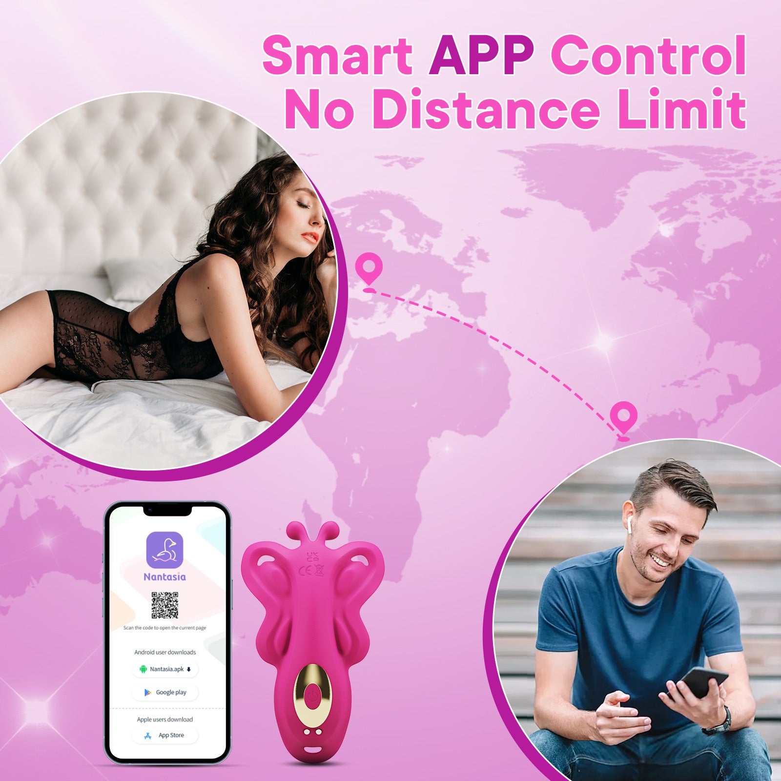 APP Control Butterfly Vibrator Panty Vibrator with 9 Vibration Modes For Clitoris Stimulation