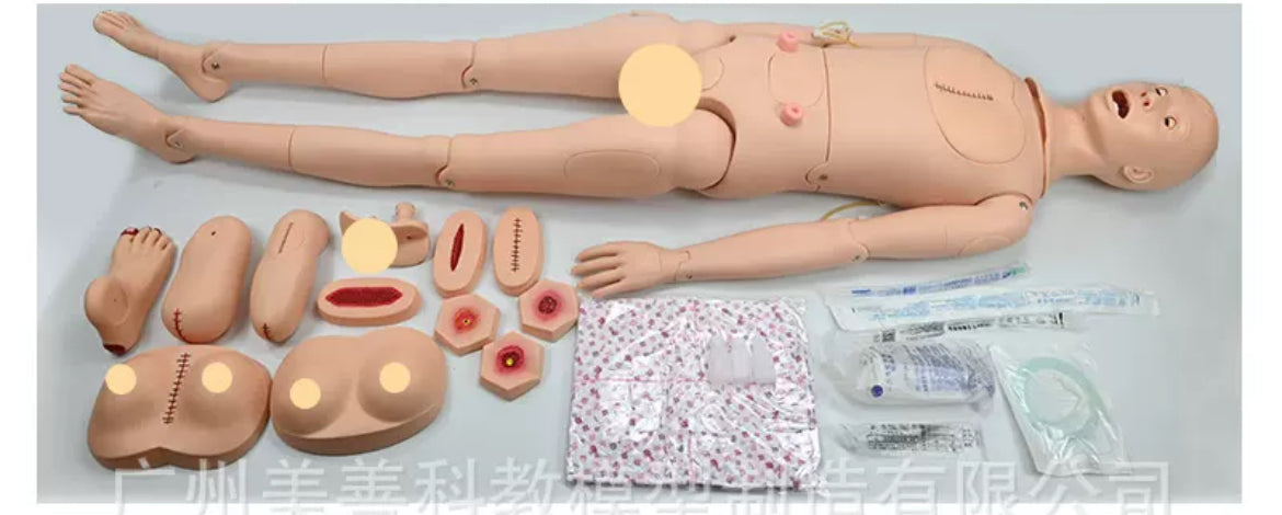 Advanced Nursing/Medical Care Mannequin with 8 Trauma Modules & Interchangeable Reproductive System for Teaching