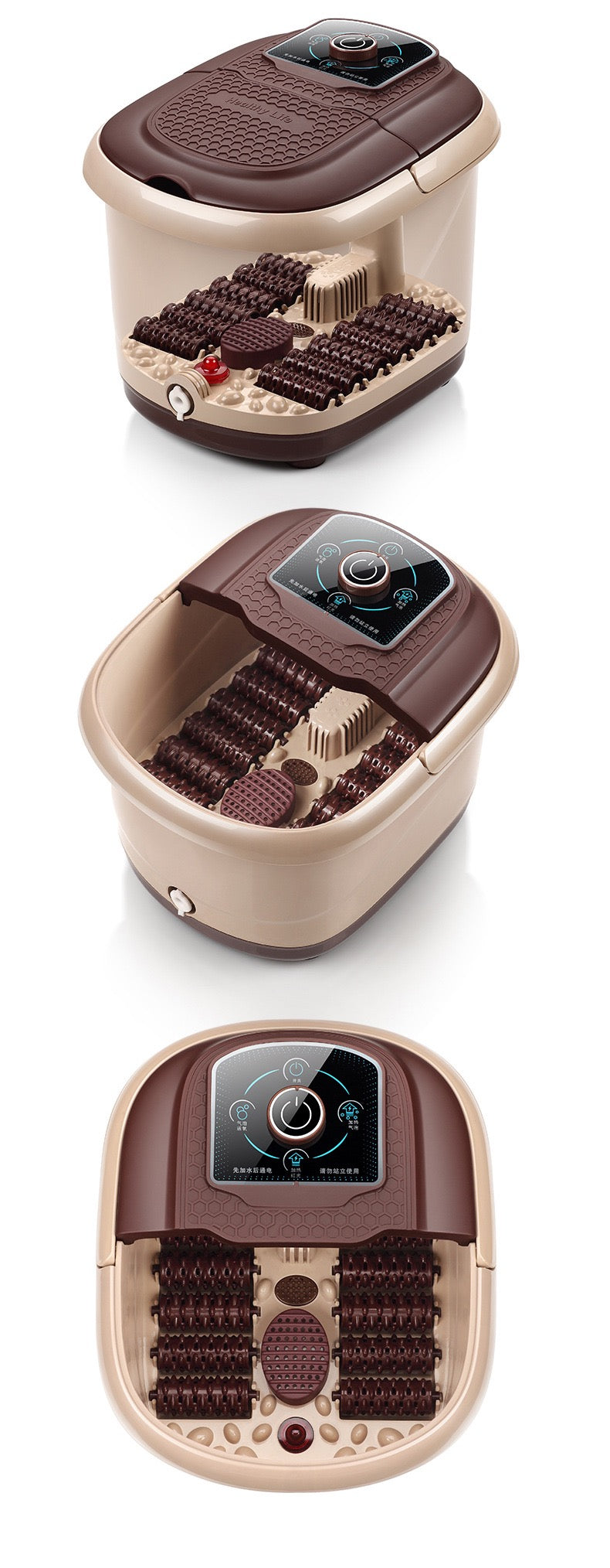 CHIGO Electric Heated Foot Spa Massager with Rollers & Temperature Control