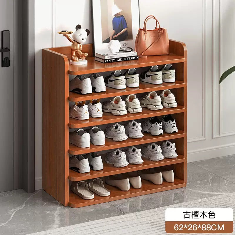 Modern Wooden Multi-Layer Shoe Rack with Storage Top
