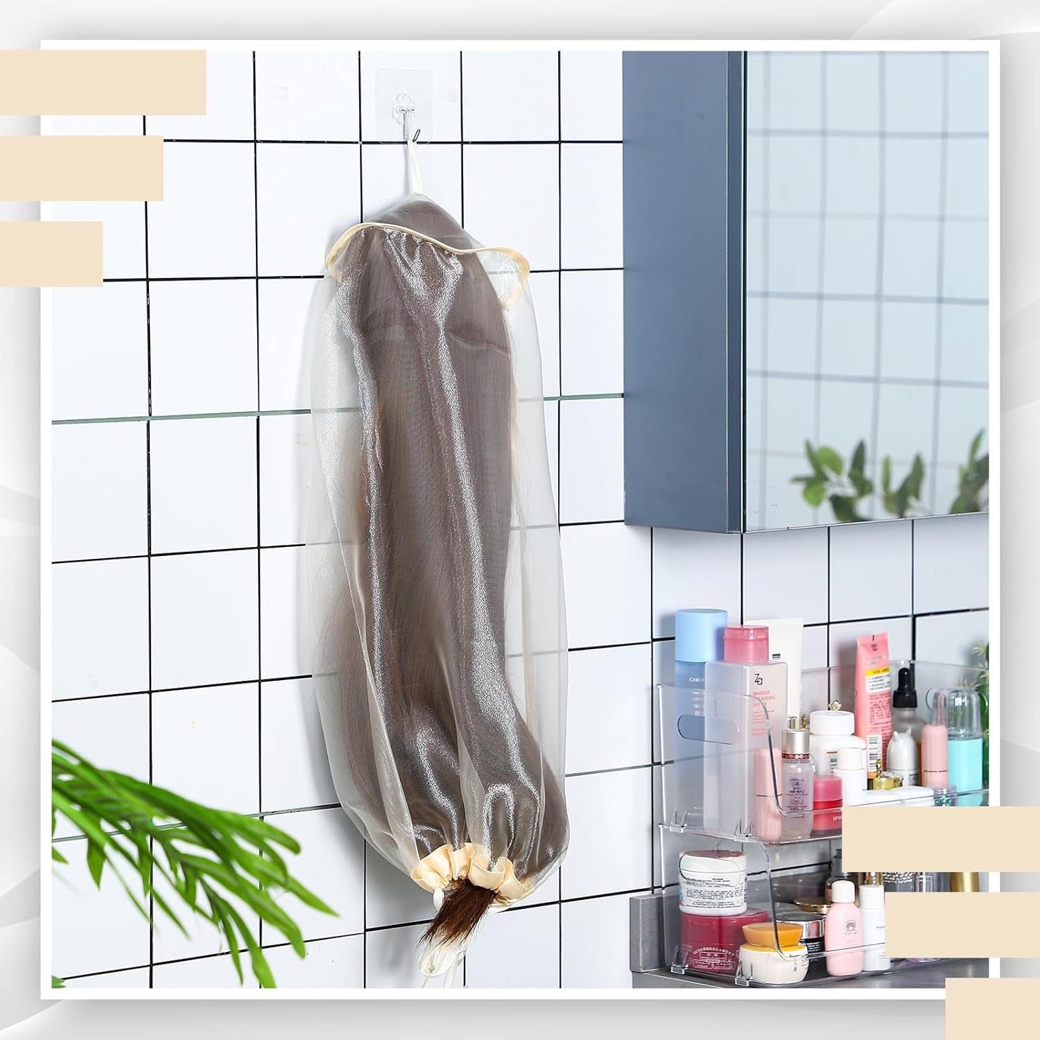 Set of 10 Breathable Wig Storage & Protection Net Set (Dust-Proof Mesh Covers for Wigs)