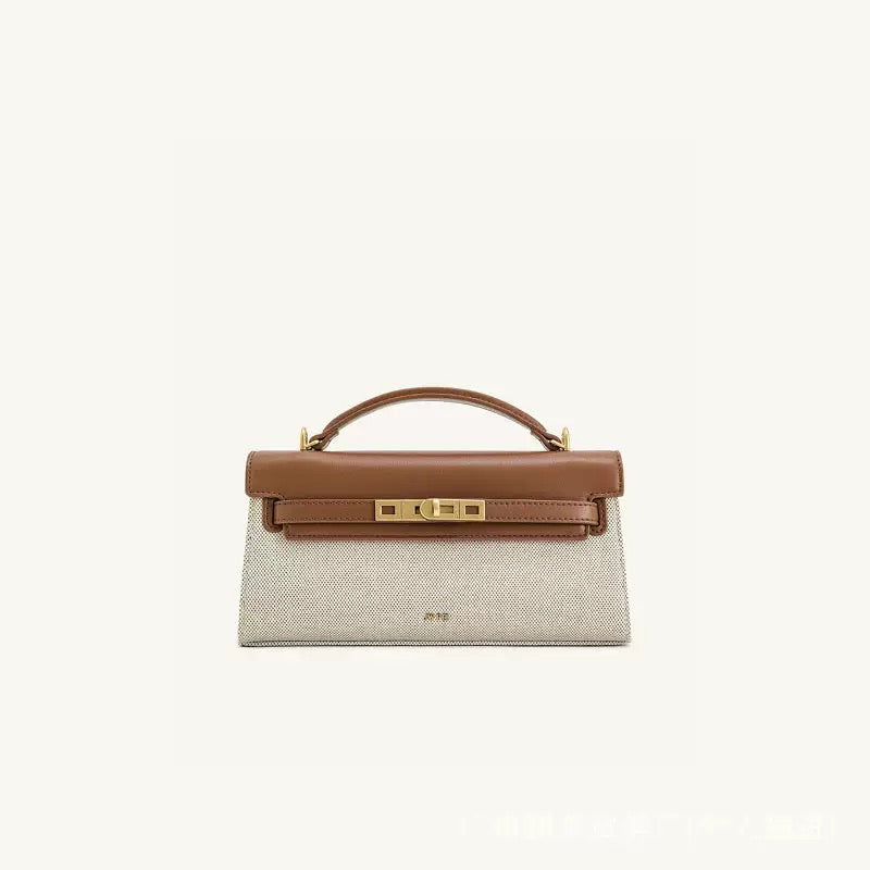 Luxury Mini Top-Handle Shoulder Bag – Croc & Smooth Leather Finish