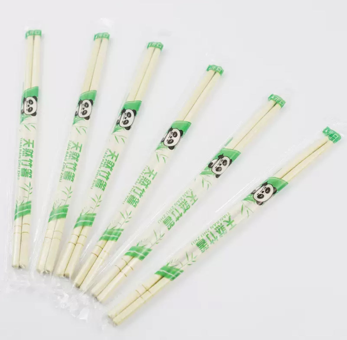 50 Pairs of Individually Wrapped Bamboo Chopsticks (19.5cm, 5.0mm Diameter)