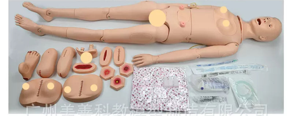 Advanced Nursing/Medical Care Mannequin with 8 Trauma Modules & Interchangeable Reproductive System for Teaching