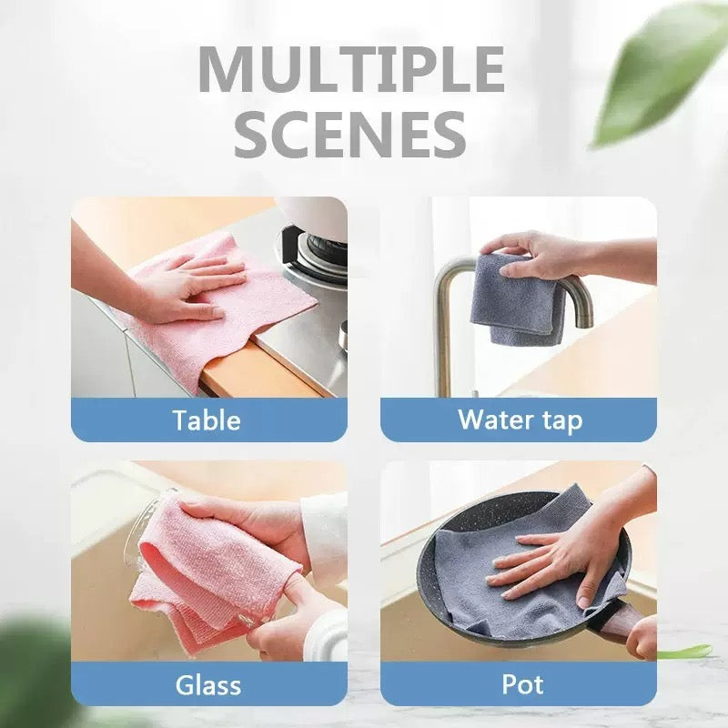 Reusable Microfiber Cleaning Cloth Rolls- 6 Pack Washable Kitchen Towels