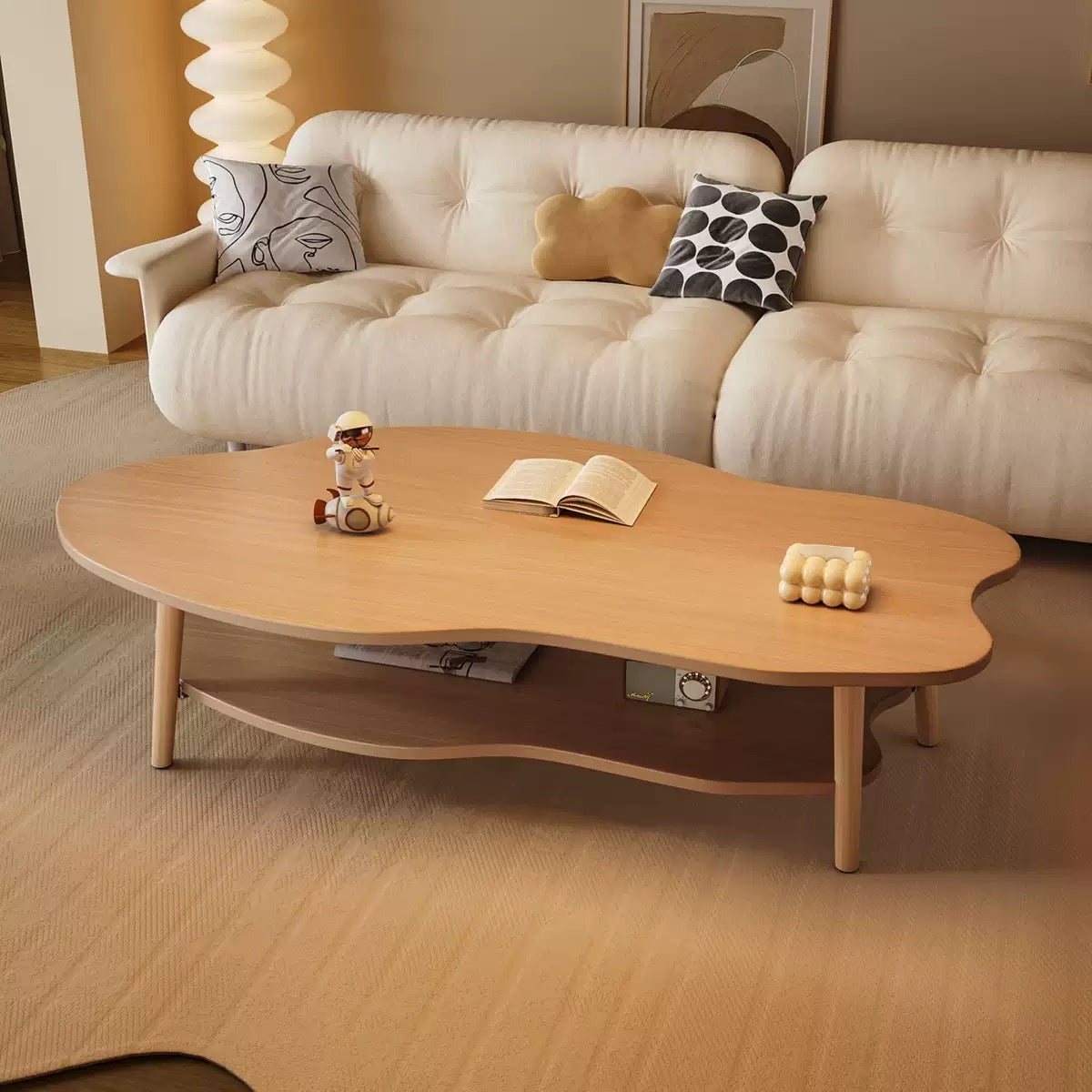 Minimalist Living Room Centre Table + Storage Shelf