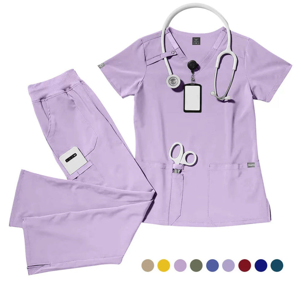 Premium Unisex Medical Scrubs Set | Breathable Top & Pants with Utility Pockets