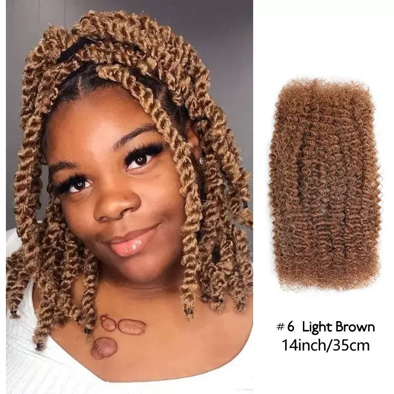 50g 100% Human Hair Afro Kinky Curly Extensions in Assorted Colours and Lengths; 3-4 Packs for a full head