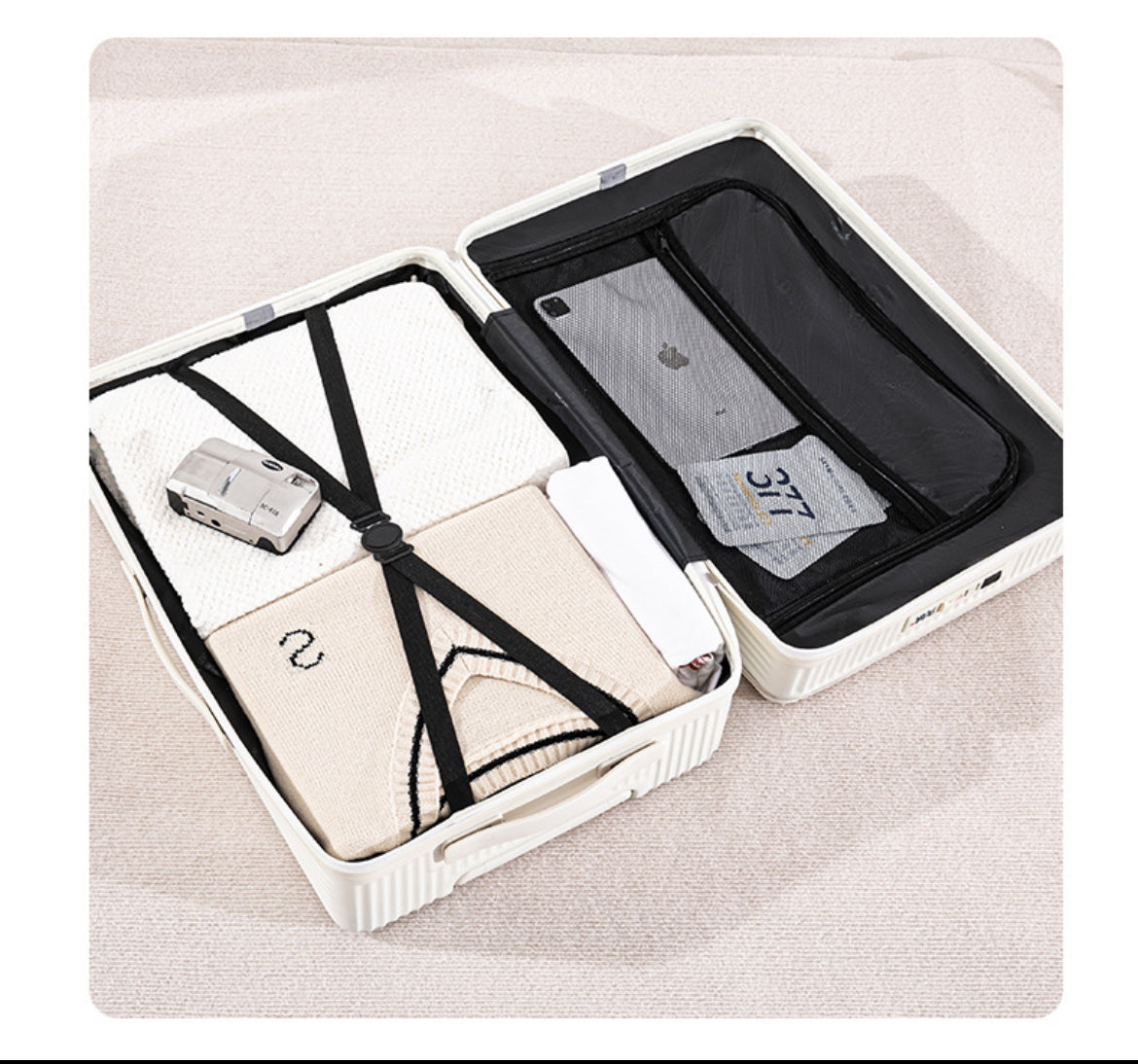 Multi-Function Smart Travel Luggage set (20/24/26”) with USB Charging & Phone Stand
