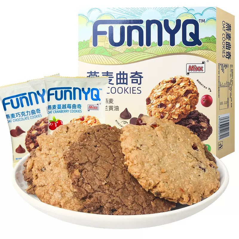5 Boxes of FunnyQ Mixed Oat Cookies (14 Packs x 308g)