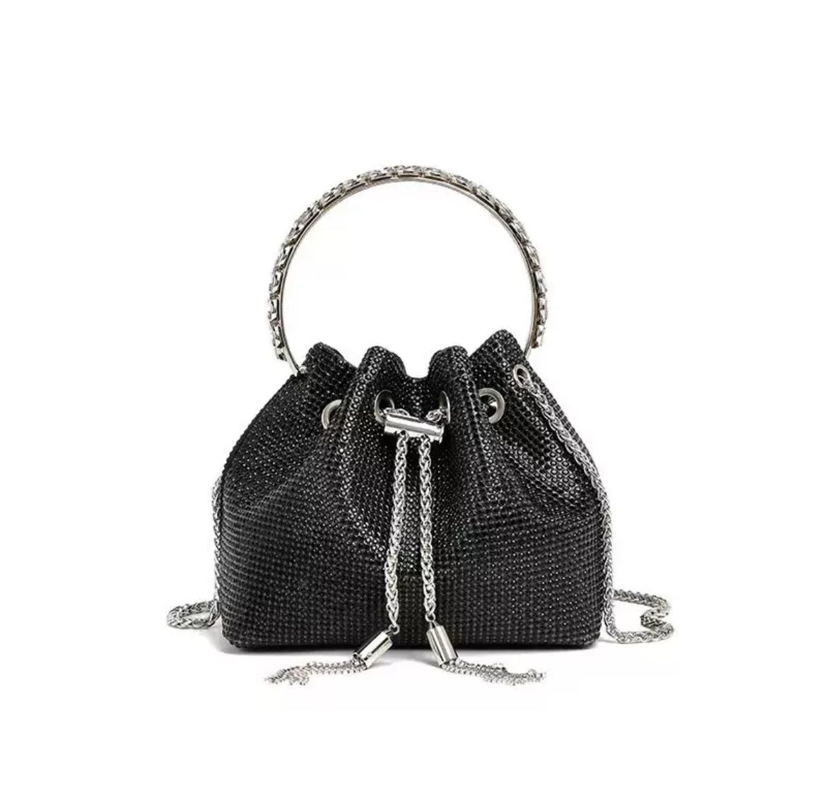 Sparkly Rhinestone Mini Bucket Bag