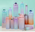 3-in-1 Gradient Motivational Water Bottle Set with Time Markers (2000ml/900ml/500ml)