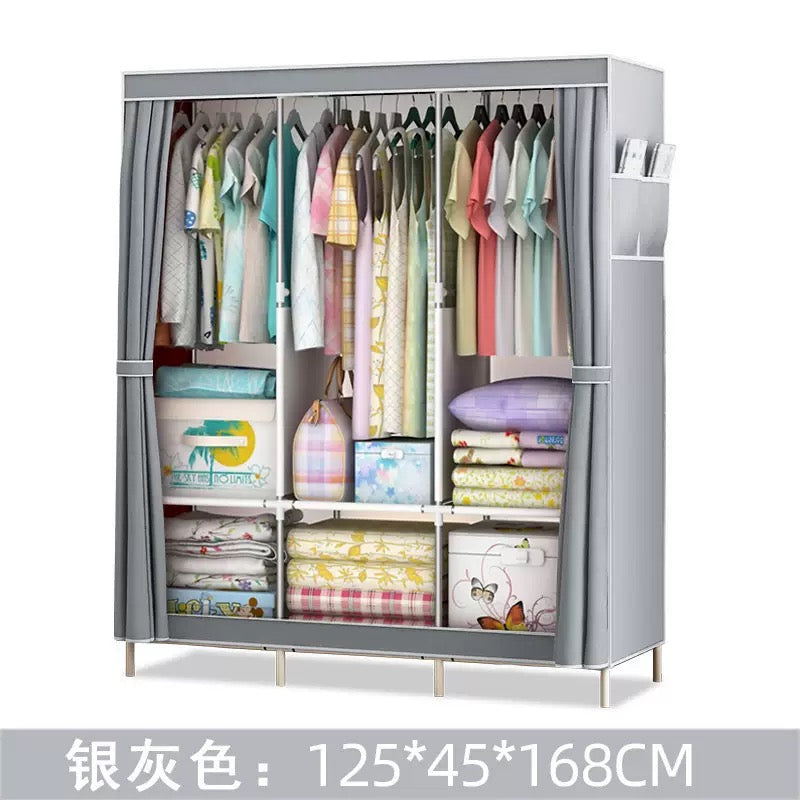 Portable Foldable Fabric Wardrobe Closet (125x45x168cm)