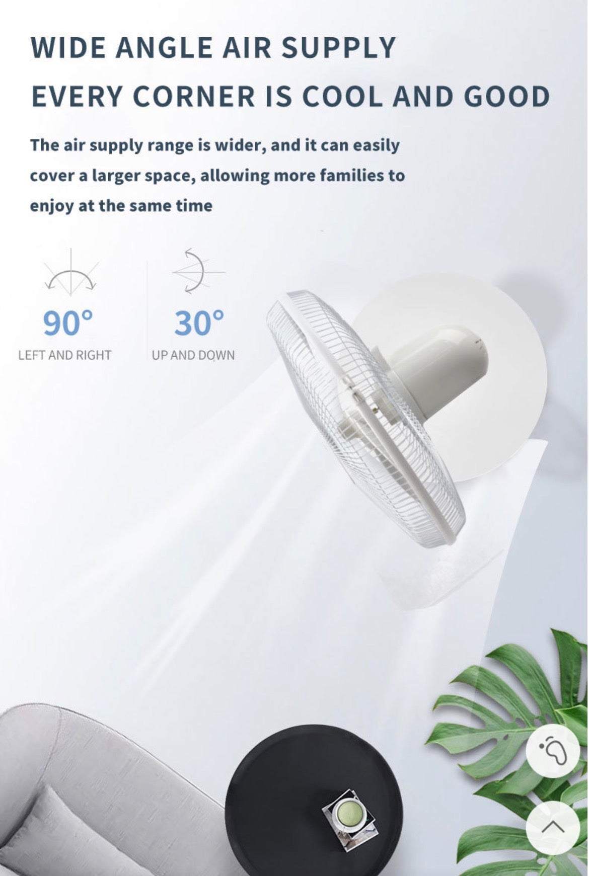 16” Solar Rechargeable Standing Fan with Solar Panel & 2 LED Bulbs