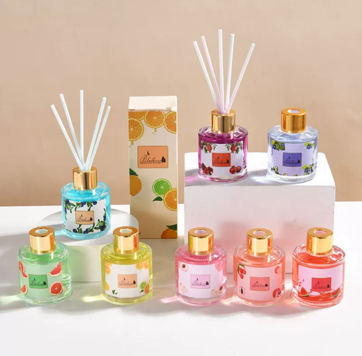 Fruit Scented Reed Diffuser | Long-Lasting Home & Room Fragrance (Watermelon & Assorted Scents)